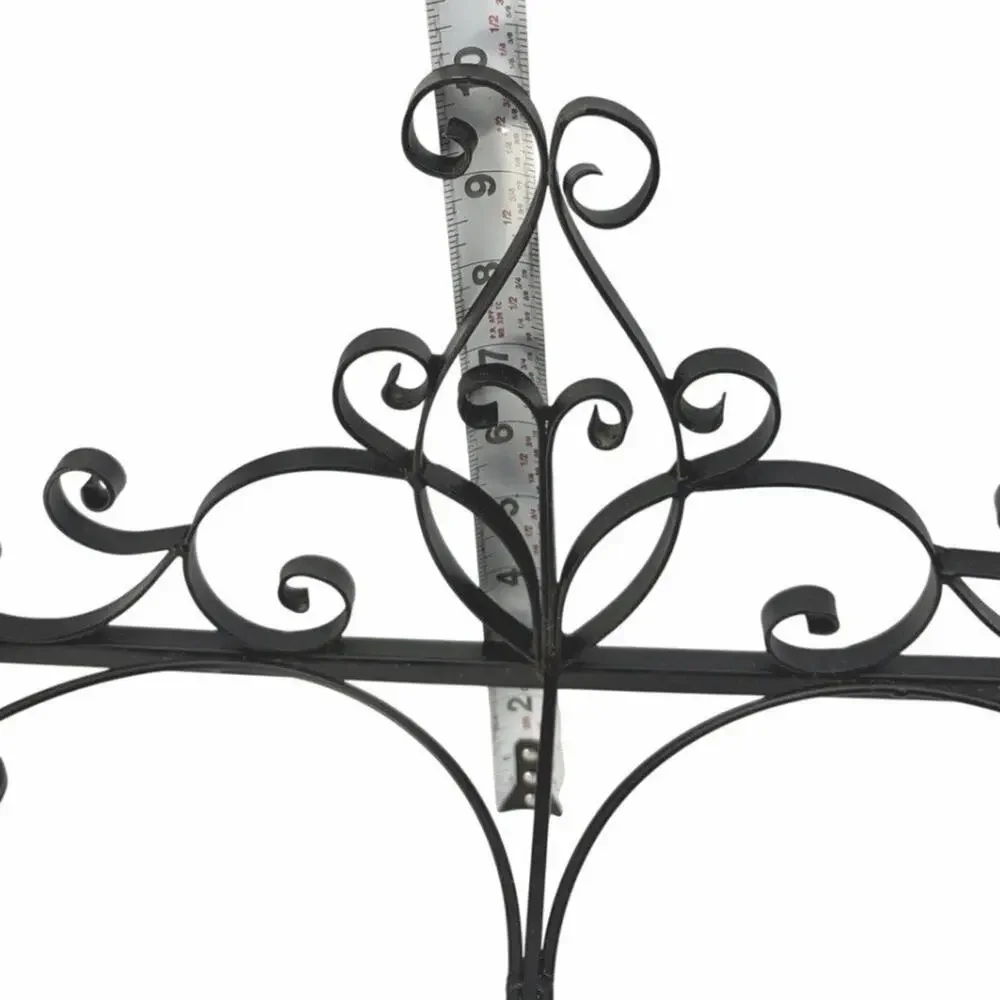 Vintage Victorian Style Wrought Iron Dog Food & Water Bowl Holder Ornate Scroll